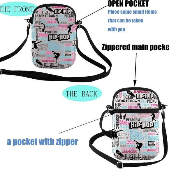 Durable Dance Teacher Appreciation Crossbody Bag with Fun Quotes and Prints - Picture 2 of 7